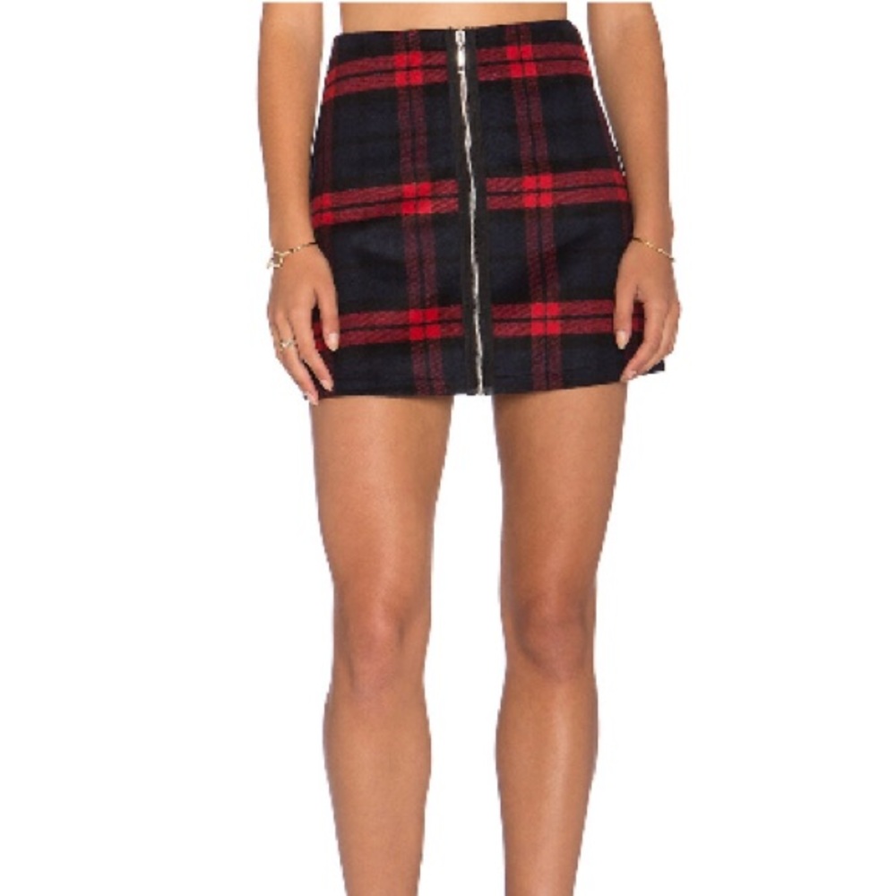 Plaid A-Line Skirt with Zipper size S